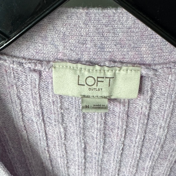 LOFT Lilac Ribbed Cardigan - Picture 2 of 5
